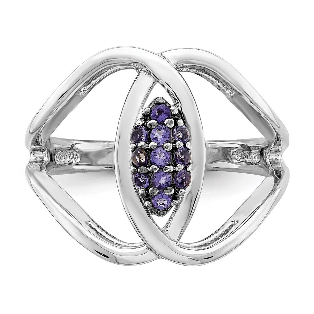Sterling Silver Rhod-plat Iolite Ring