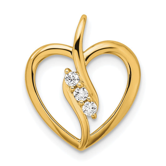 14k 1/10 carat Lab Grown Diamond VS/SI+ G+ Open Heart Pendant
