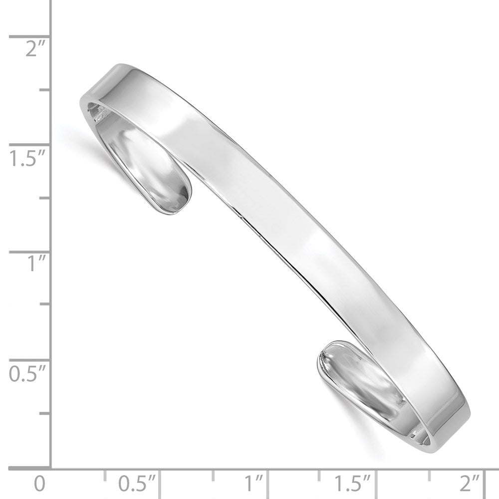 Sterling Silver Rhodium-plated Polished 6mm Children's Cuff Bangle 7 inches