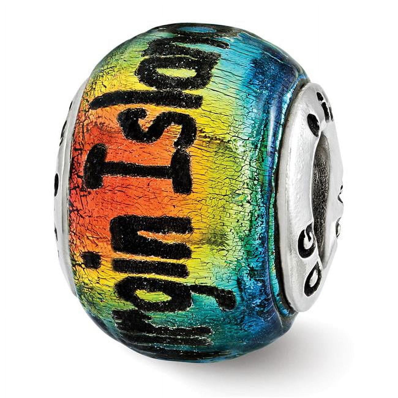 Sterling Silver Reflections Virgin Islands Orange Dichroic Glass Bead