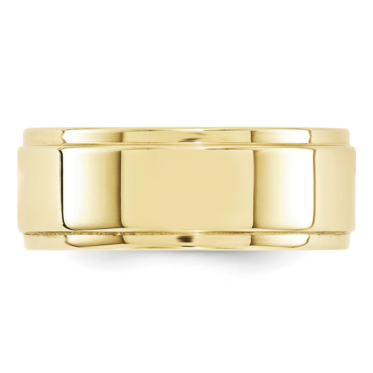 10k Yellow Gold 8mm Flat with Step Edge Wedding Band Size 11.5