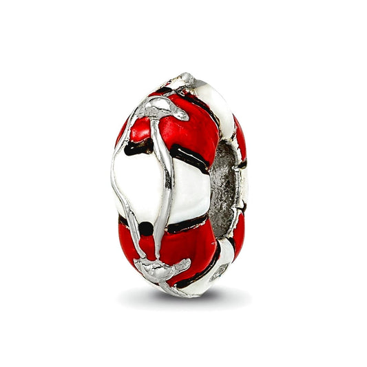 Sterling Silver Reflections Enameled Life Preserver Bead