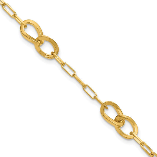 Sterling Silver Gold-plated Fancy Link with 1in ext. Bracelet 7.5  inches