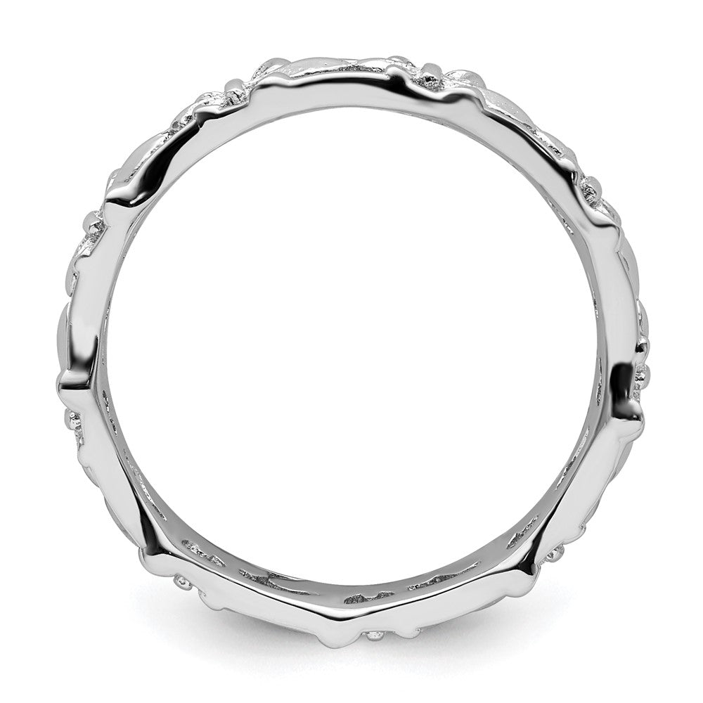 Sterling Silver Stackable Expressions Polished Fleur De Lis Ring Size -6