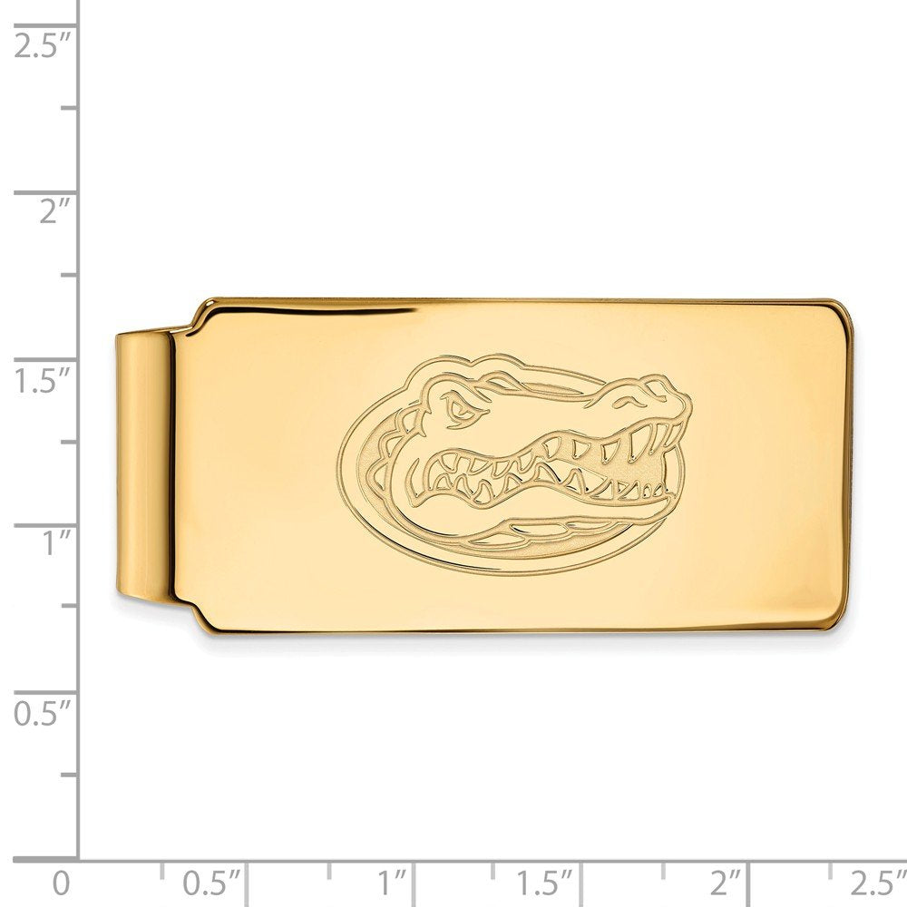 Sterling Silver Gold-plated LogoArt University of Florida Gator Money Clip Q-GP025UFL