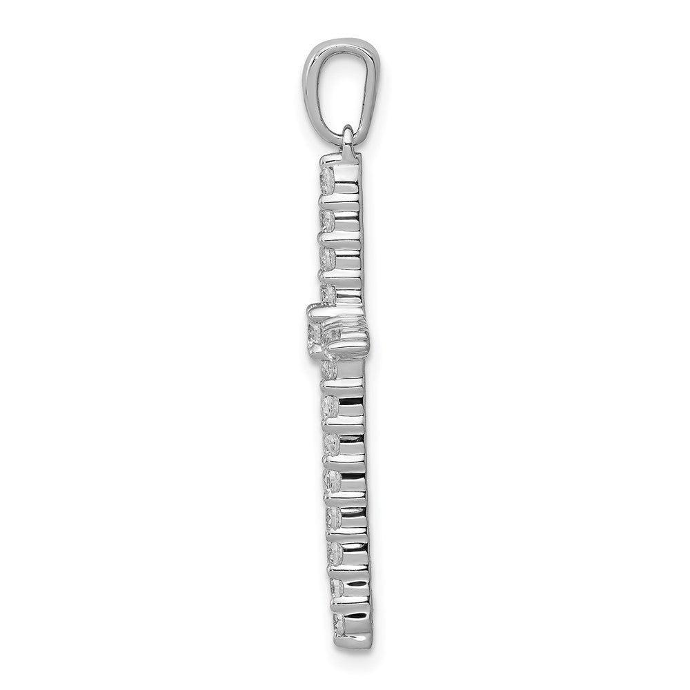 14k White Gold 1 carat Lab Grown Diamond VS/SI+ G+ 18 inch Cross Pendant Necklace