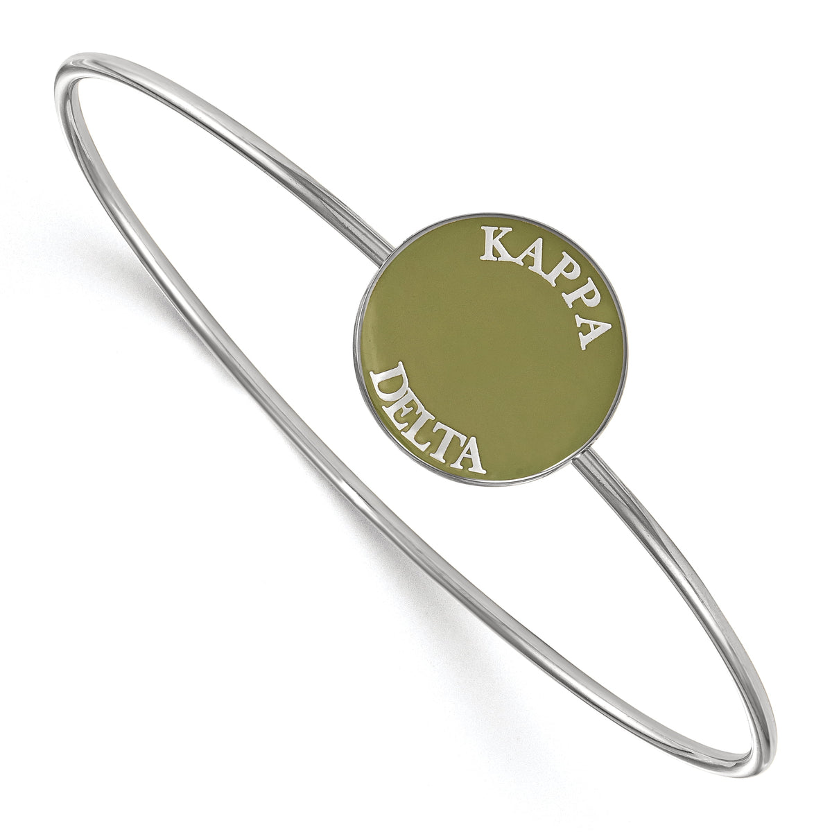 LogoArt Sterling Silver Rhodium-plated Kappa Delta Enameled Slip-on Bangle