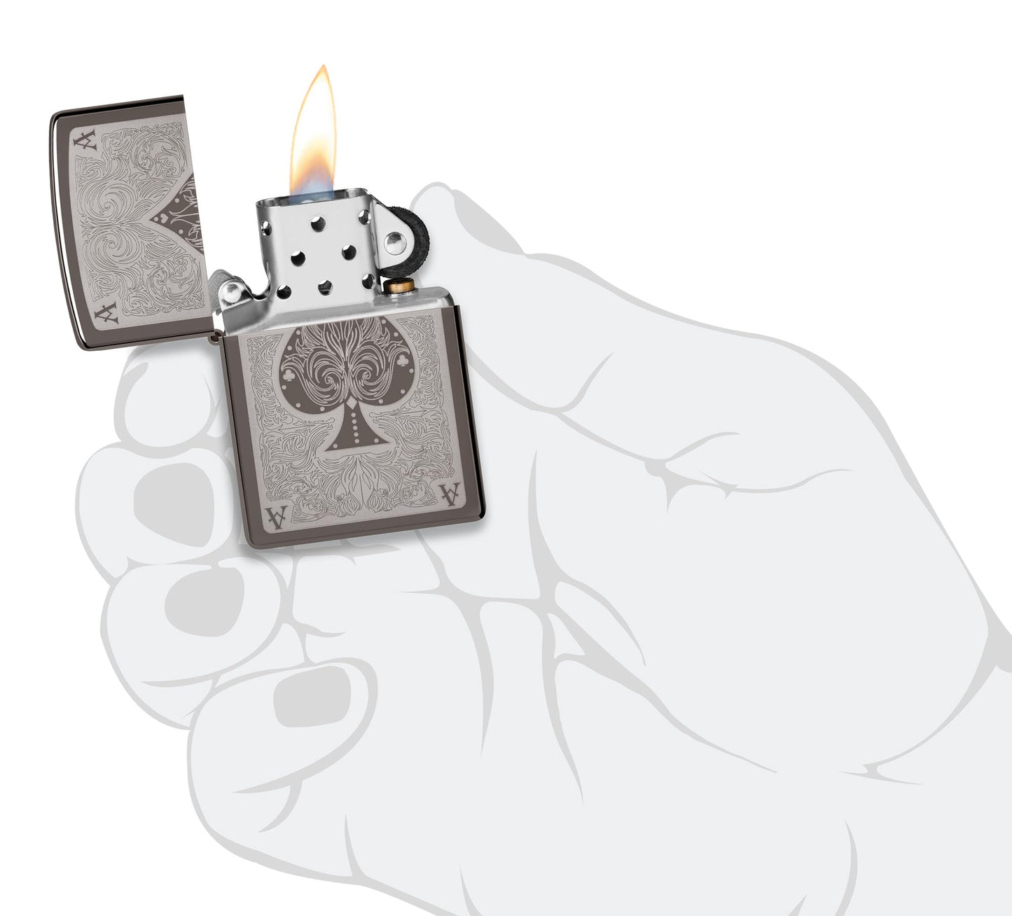 Zippo Ace of Spades Filigree Pocket Lighter