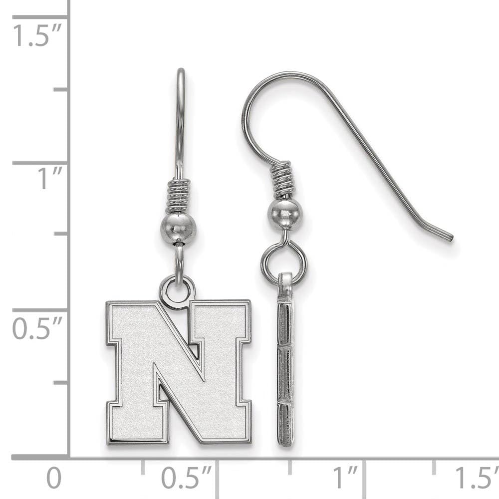Sterling Silver LogoArt Official Licensed Collegiate University of Nebraska (UNK) Small Earrings Dangle