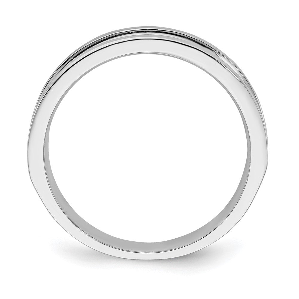 Sterling Silver 10-Stone CZ Channel Band