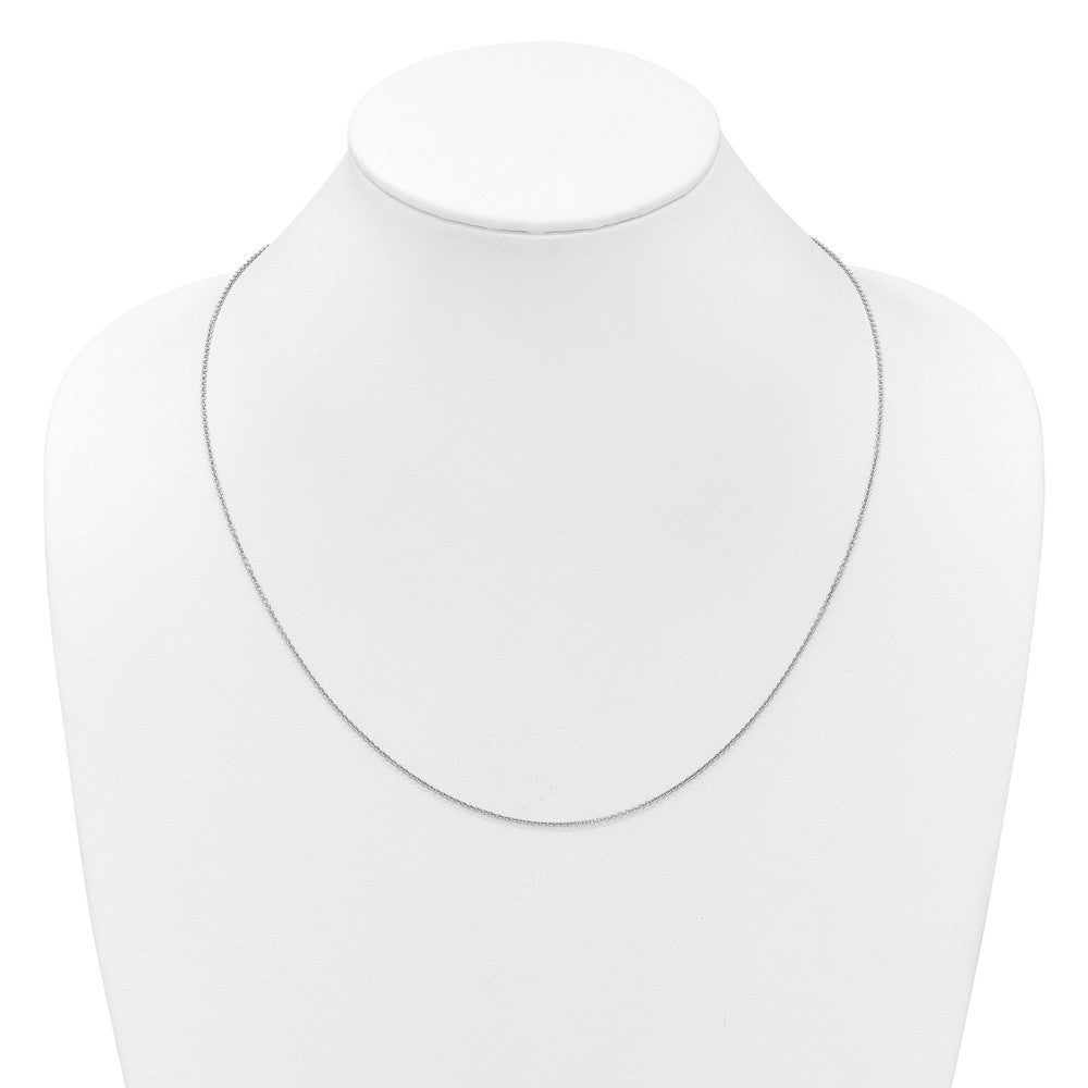 14K White Gold Adjustable 1.4mm Round Cable Chain