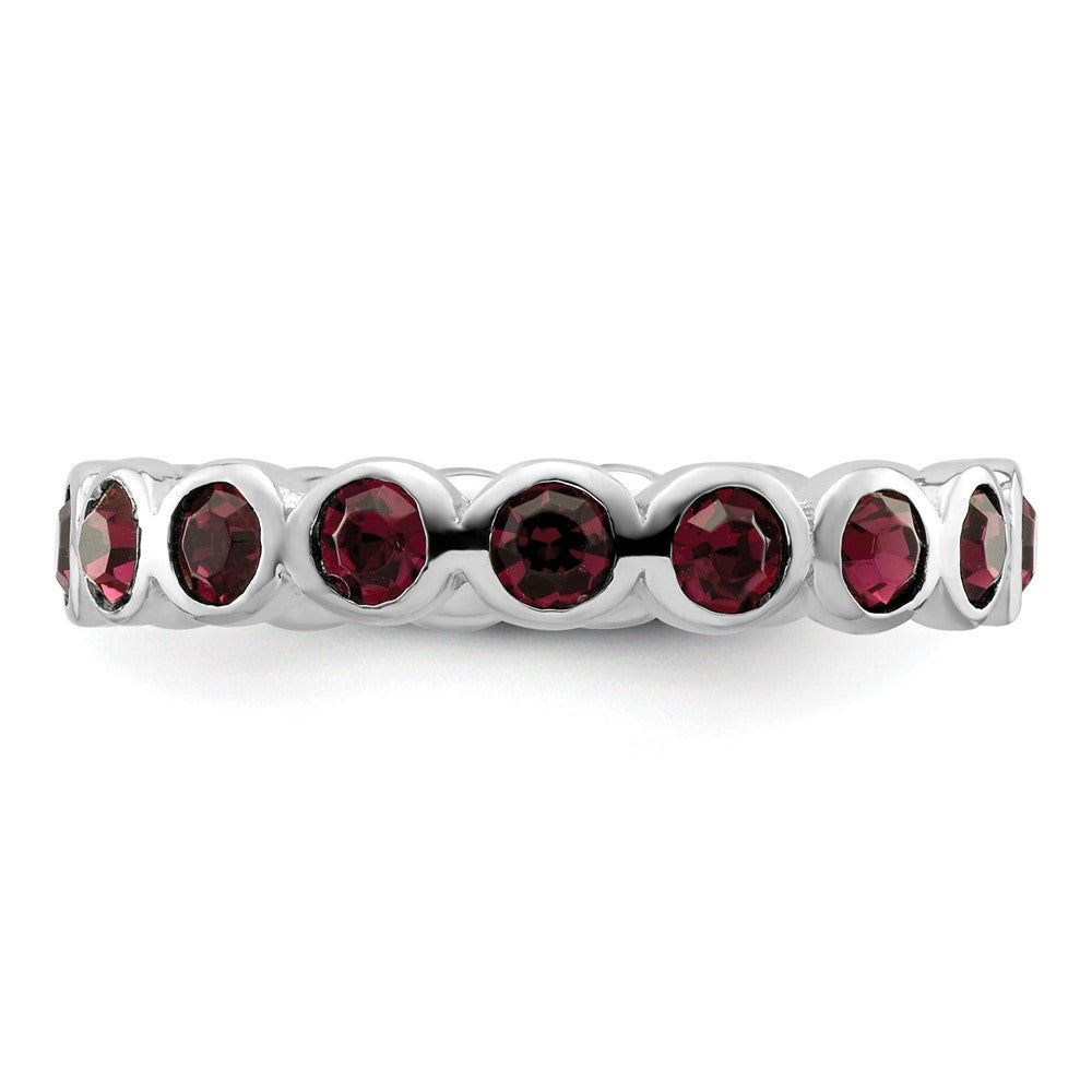 Sterling Silver Stackable Expressions February Crystal Ring Size -7