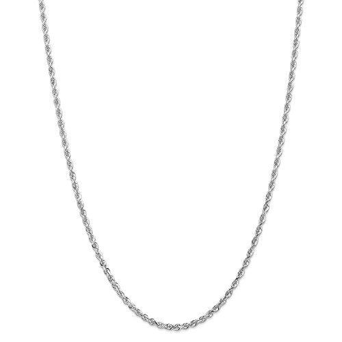 10k White Gold 3mm D/C Quadruple Rope Chain