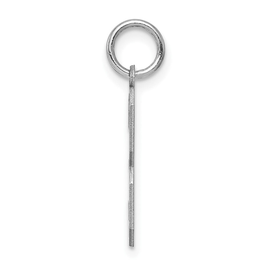 Sterling Silver/Rhodium-plated Satin Number 3 Charm