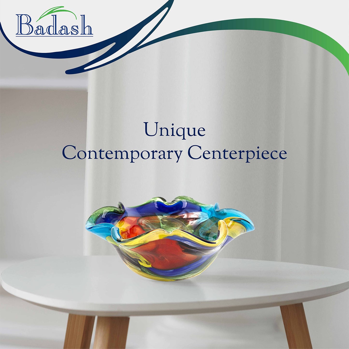 Badash Stormy Rainbow Wavy Glass Bowl (J521)