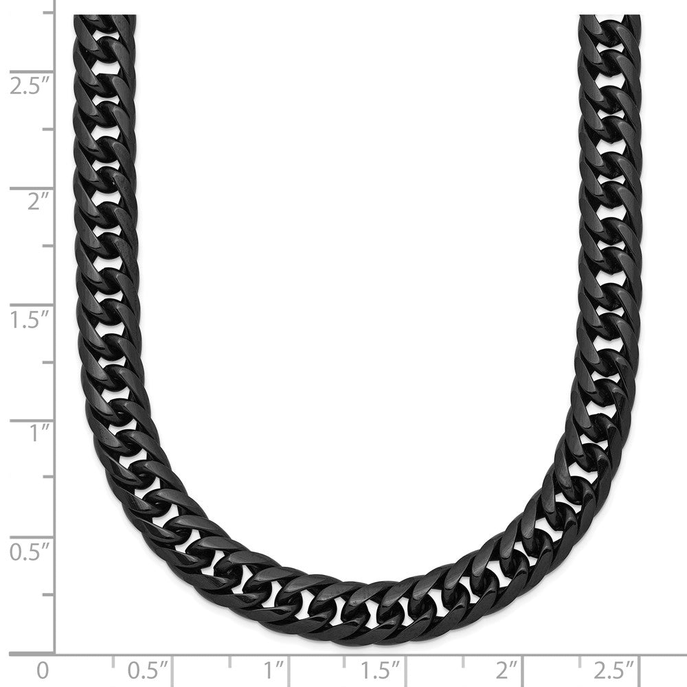 Stainless Steel Polished Black IP-plated Double Curb Chain 24in Necklace