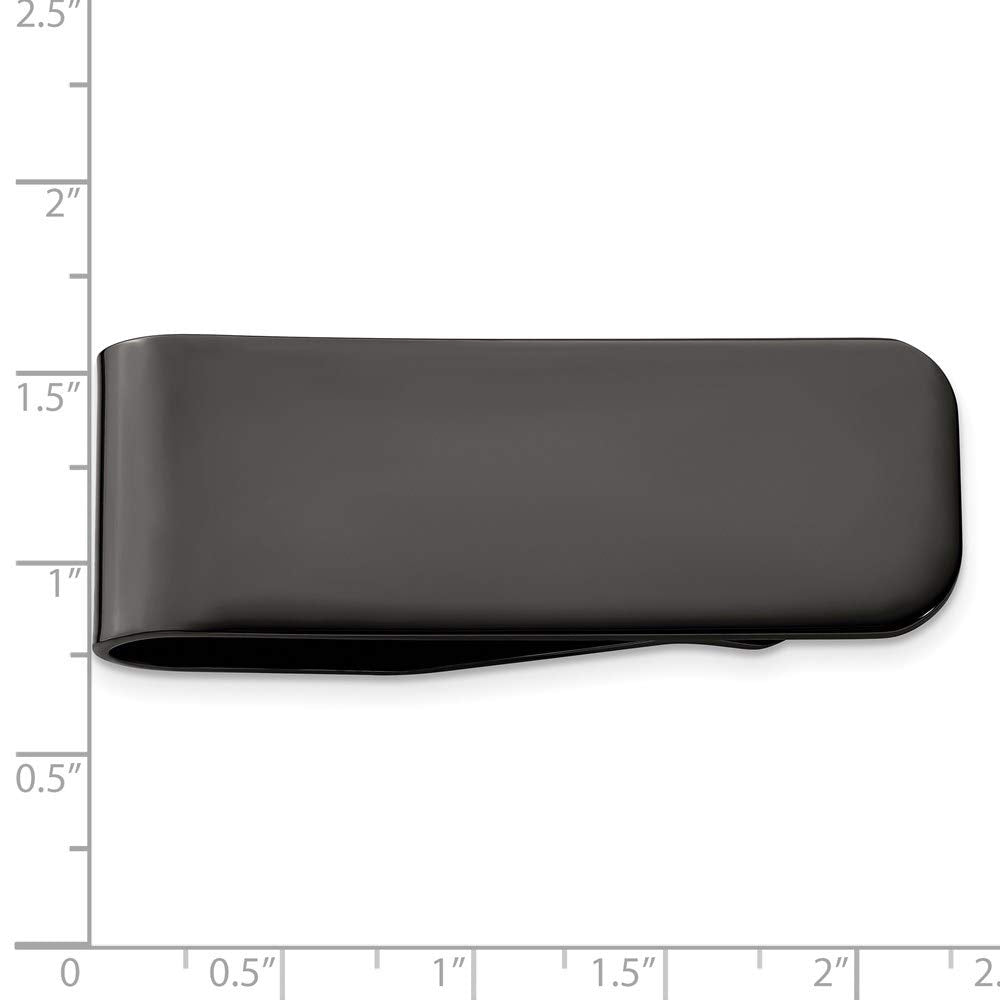 Primal Steel Stainless Steel Polished Black IP-Plated Money Clip