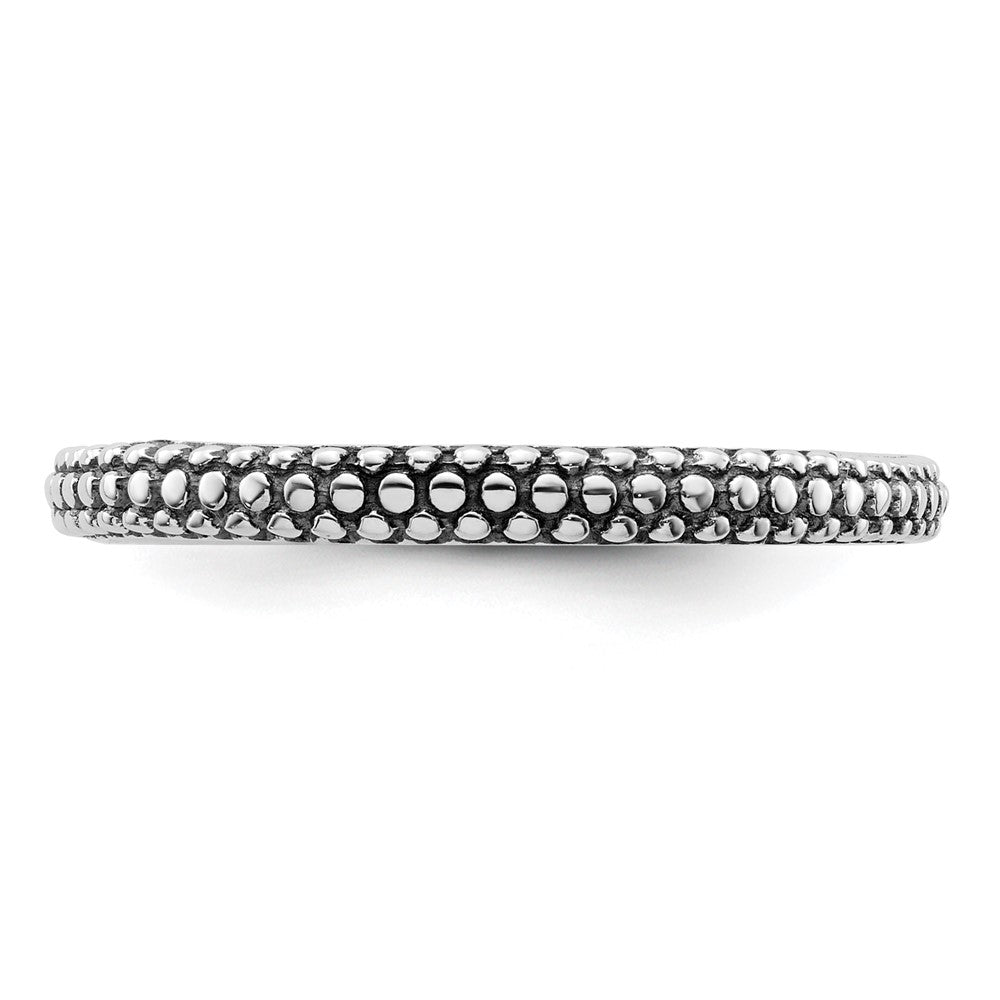 Sterling Silver Stackable Expressions Antiqued Ring Size -10