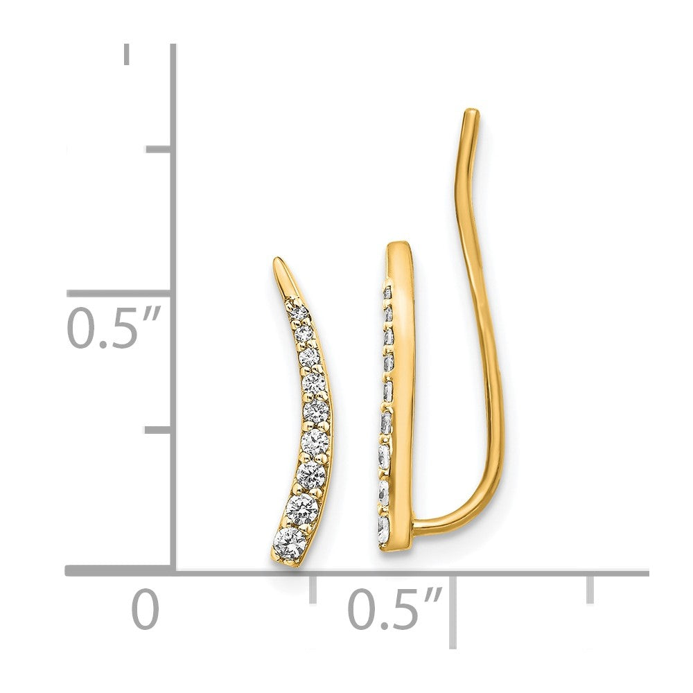 14k Diamond Ear Climber Earrings
