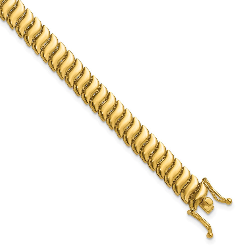 14K Polished Fancy Link Bracelet 7.5  inches