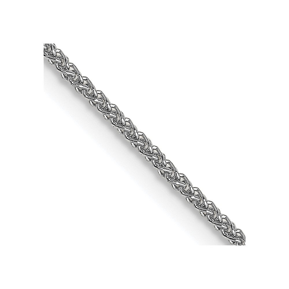 18K White Gold 16 inch 1mm Diamond-cut Spiga with Spring Ring Clasp Chain