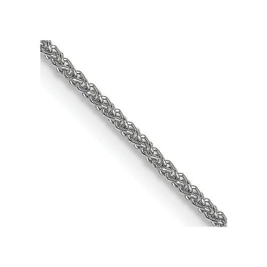 18K White Gold 16 inch 1mm Diamond-cut Spiga with Spring Ring Clasp Chain