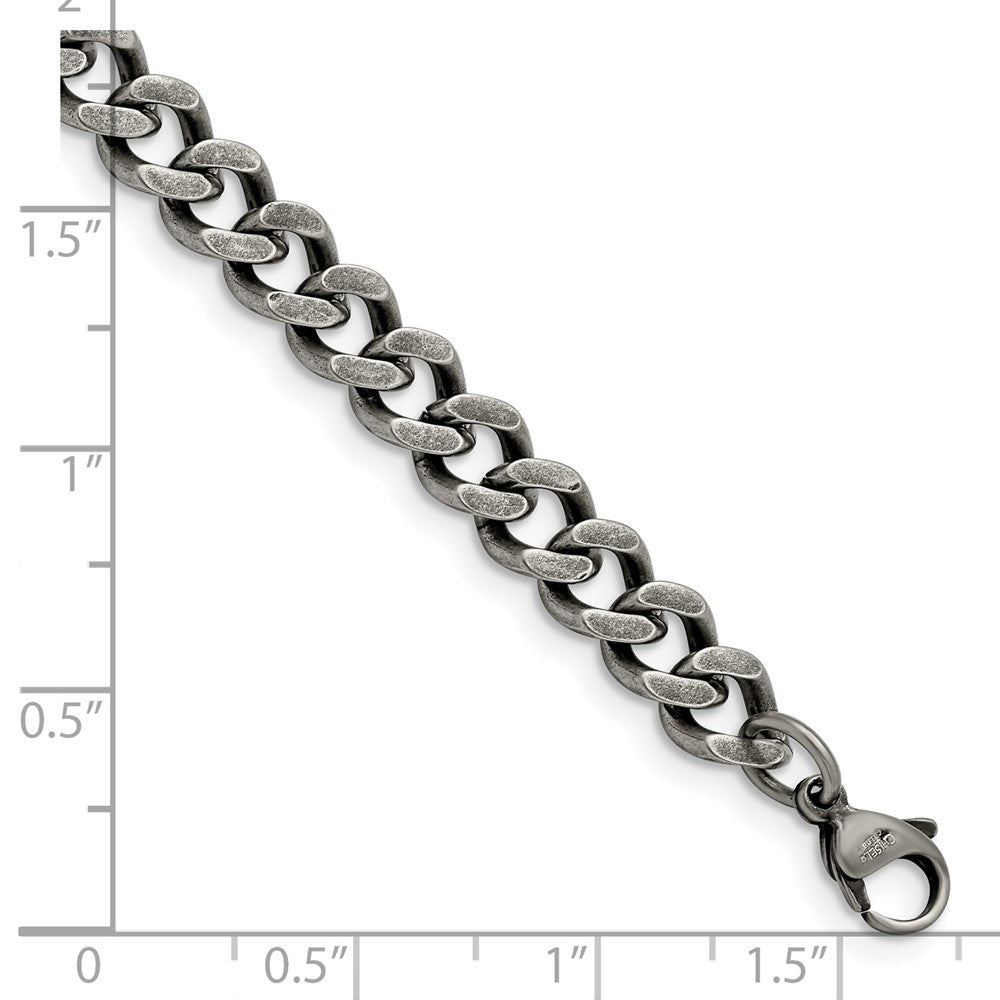Stainless Steel 7.50mm Oxidized Curb Chain 8 inches