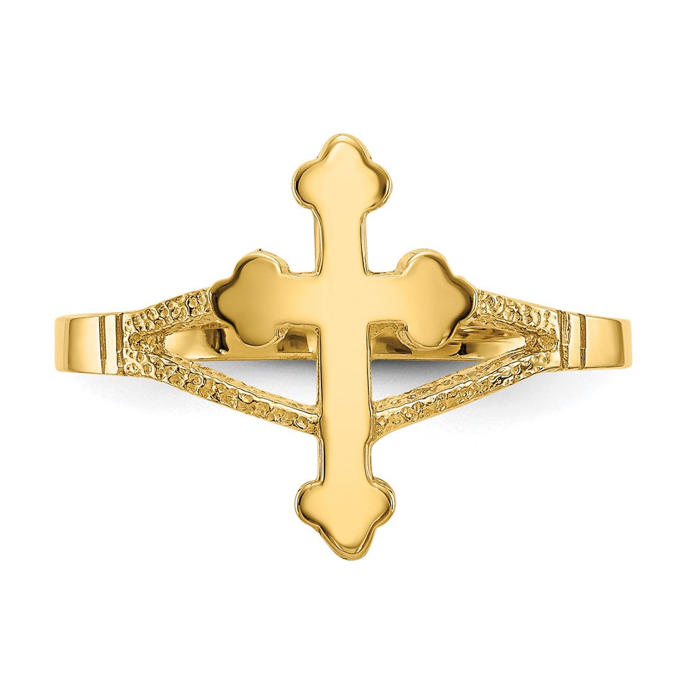 14k Polished Cross Ring Size 6