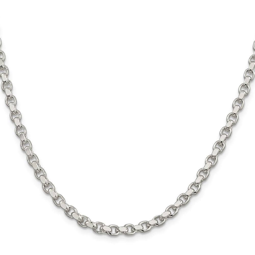 Sterling Silver 4mm Diamond-cut Rolo Chain 20 Inches