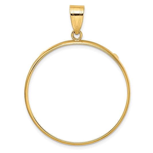Wideband Distinguished Coin Jewelry 10k Polished 32.7mm Prong Coin Bezel Pendant