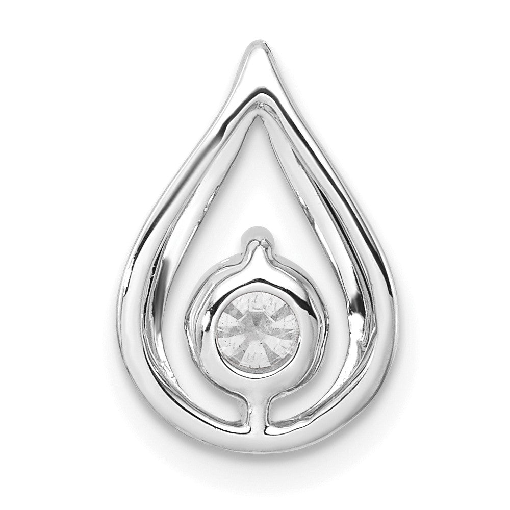 14k White Gold 1/2 carat Lab Grown Diamond VS/SI+ G+ Teardrop Chain Slide Pendant
