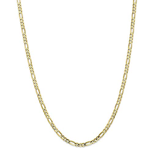 10k 4mm Concave Open Figaro Chain