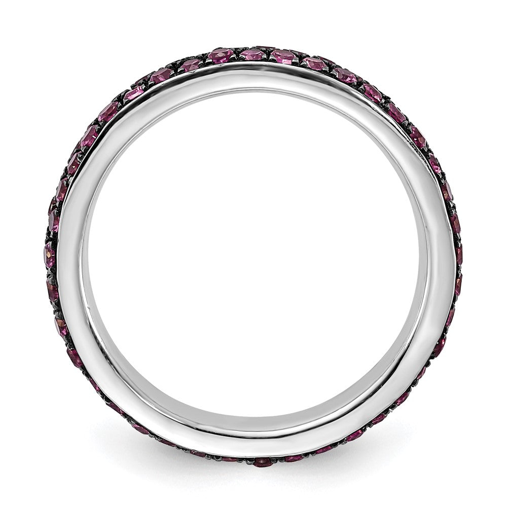 Sterling Silver Stackable Expressions Polished Created Ruby Ring