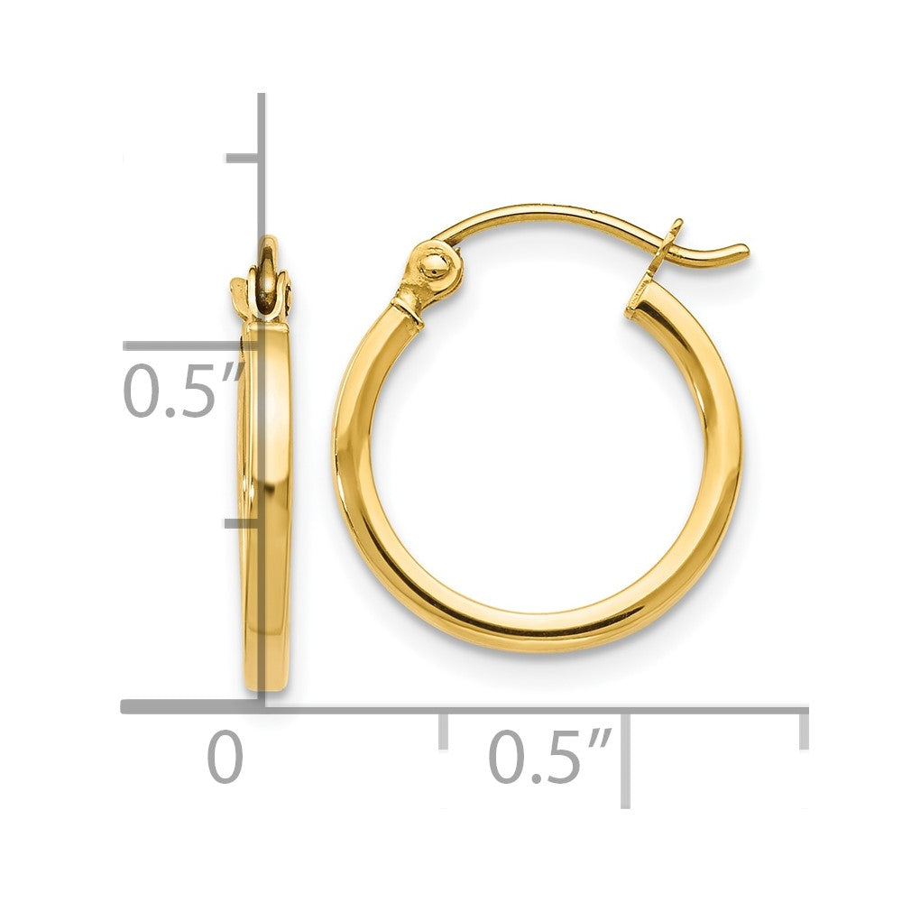 10K Polished Hinged Hoop Earrings