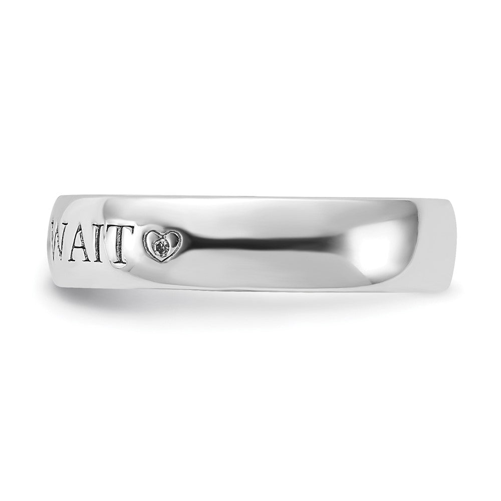 Sterling Silver Polished & Antiqued I Will Wait Diamond Band