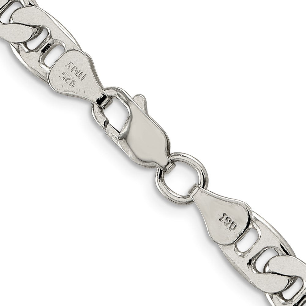 Sterling Silver 6.5mm Flat Anchor Chain 22 Inches