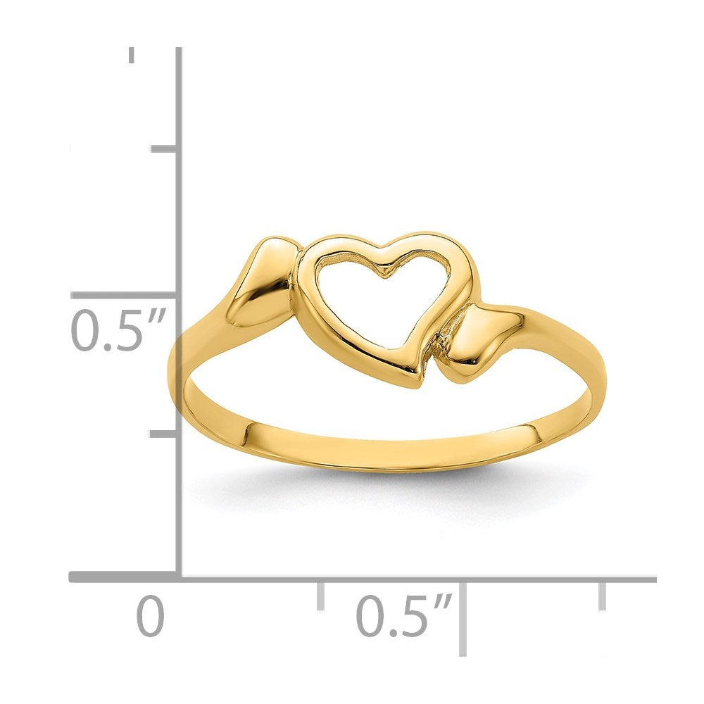 14k Open Heart w/Swirl Ring Size 7.25