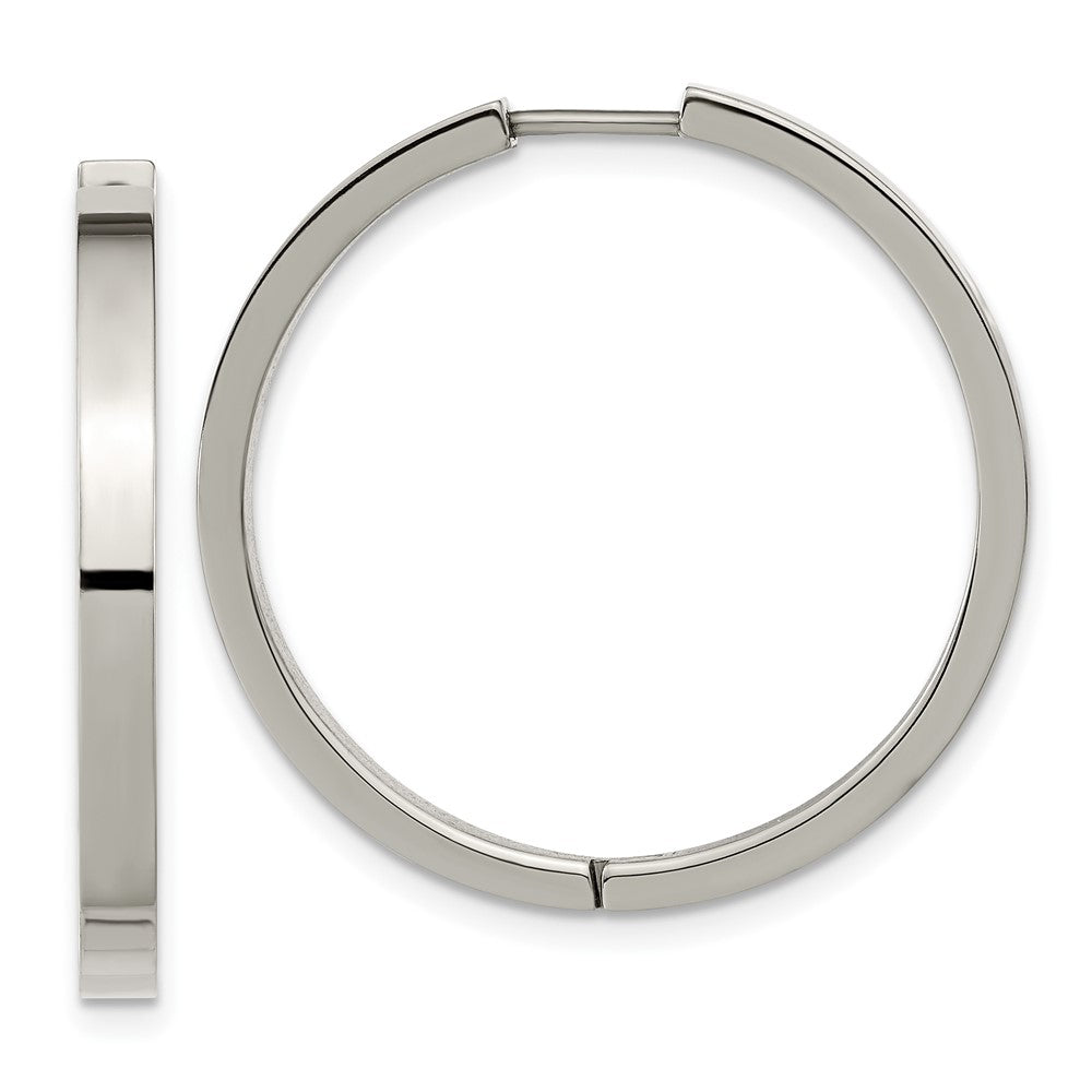 Titanium Polished 2.8mm Hinged Hoop Earrings