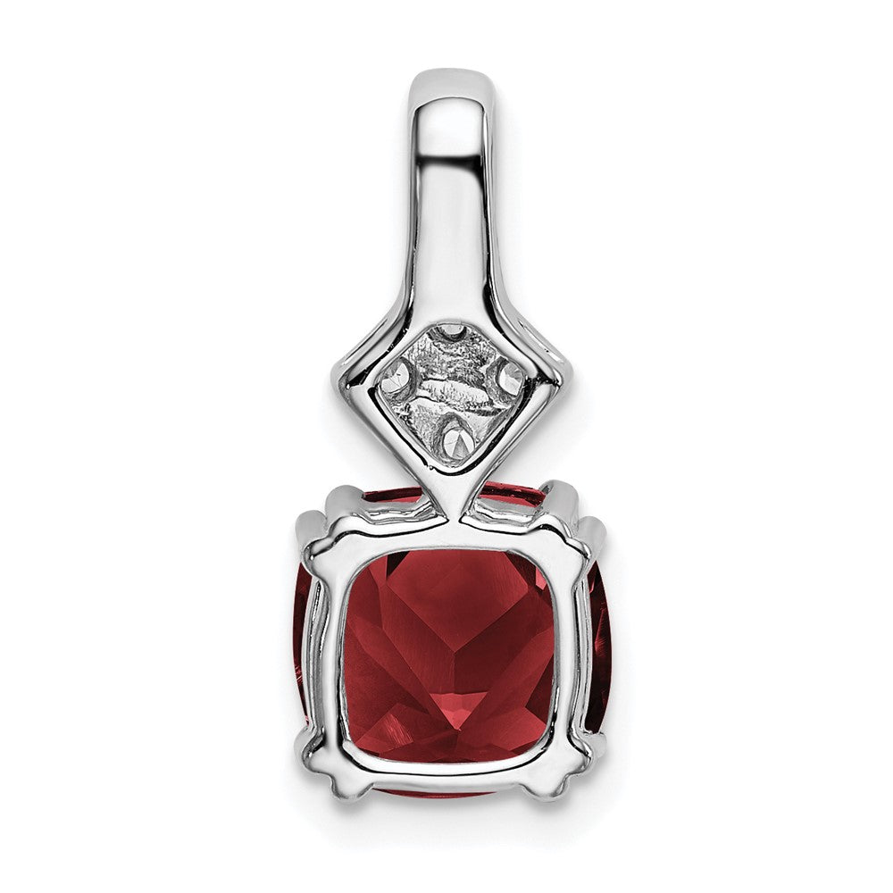 14k White Gold 1/5 carat Lab Grown Diamond VS/SI+ G+ and Lab Created Ruby Pendant