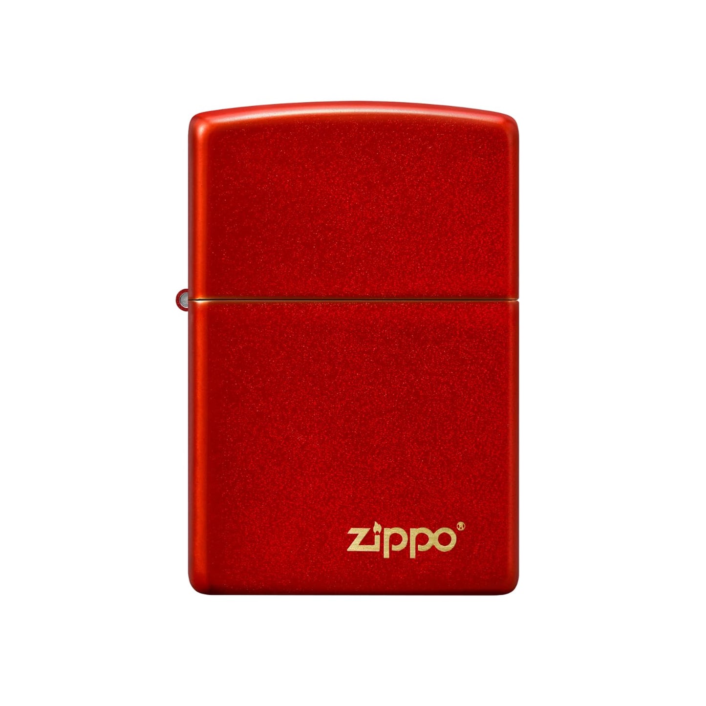 Zippo Metallic Red Matte Zippo Logo Pocket Lighter