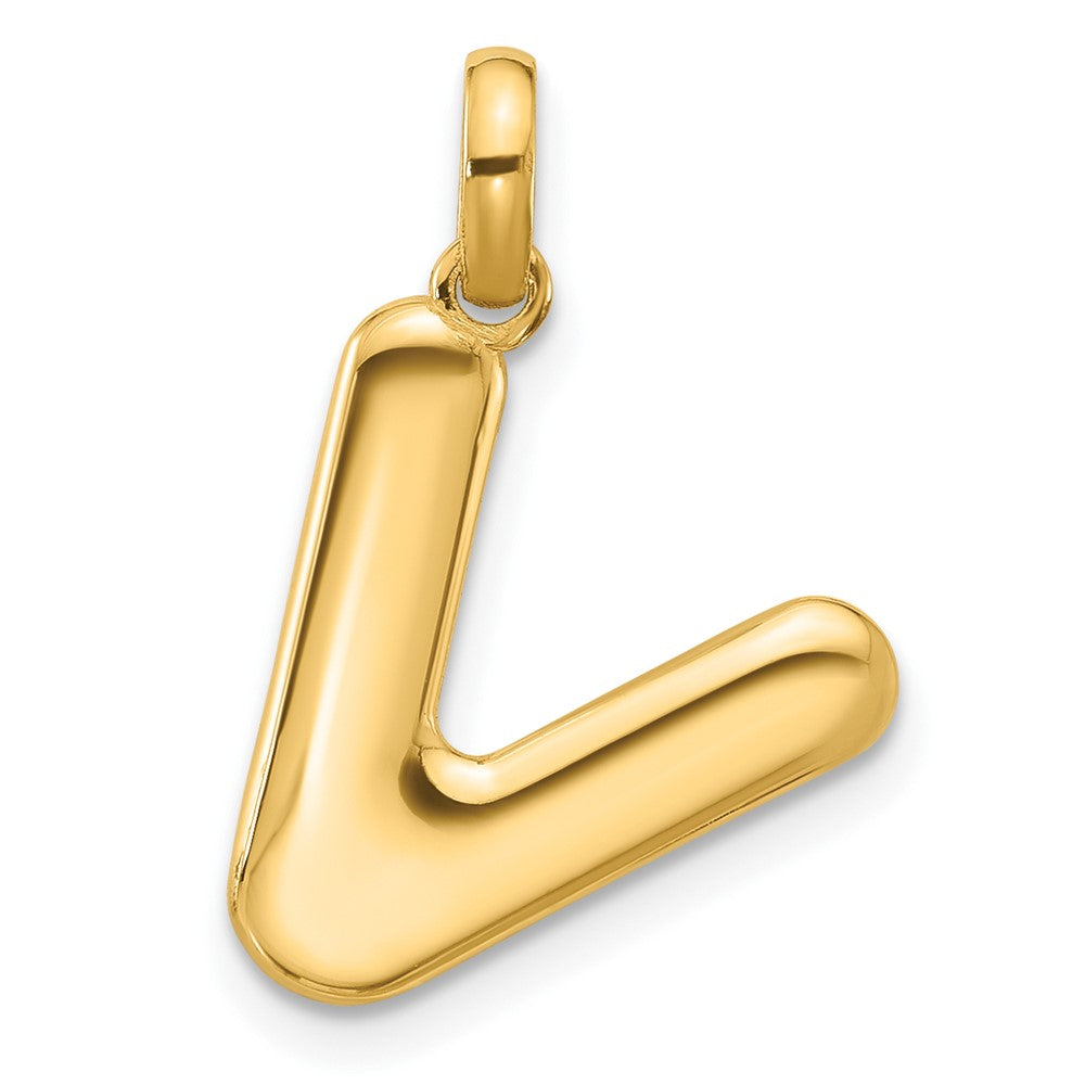 14k Yellow Gold Fancy Letter V