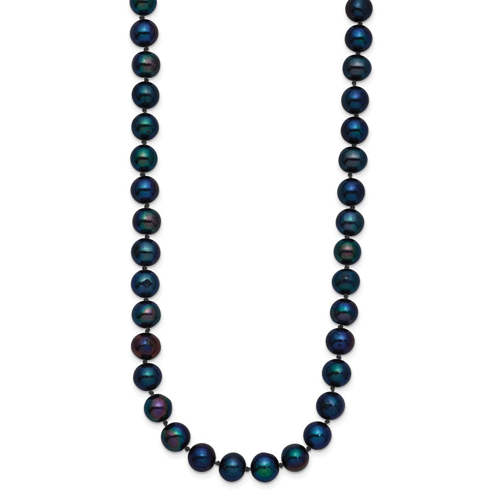 14k 6-7mm Black Near-Round Freshwater Cultured Pearl 20 inch Necklace