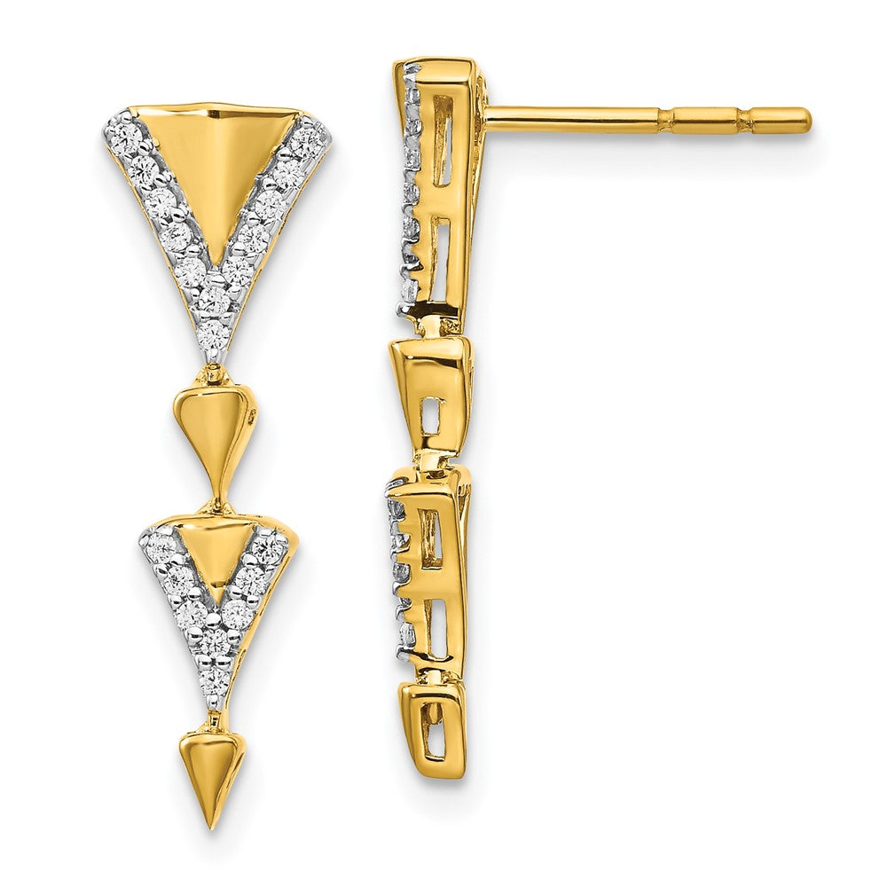 14k Diamond Fancy Post Dangle Earrings