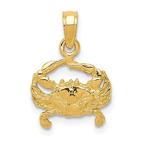 14k Crab Pendant