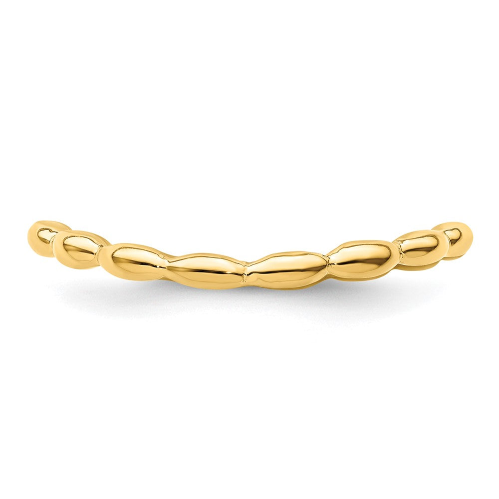 Sterling Silver Stackable Expressions Polished Gold-plate Wave Ring Size -9