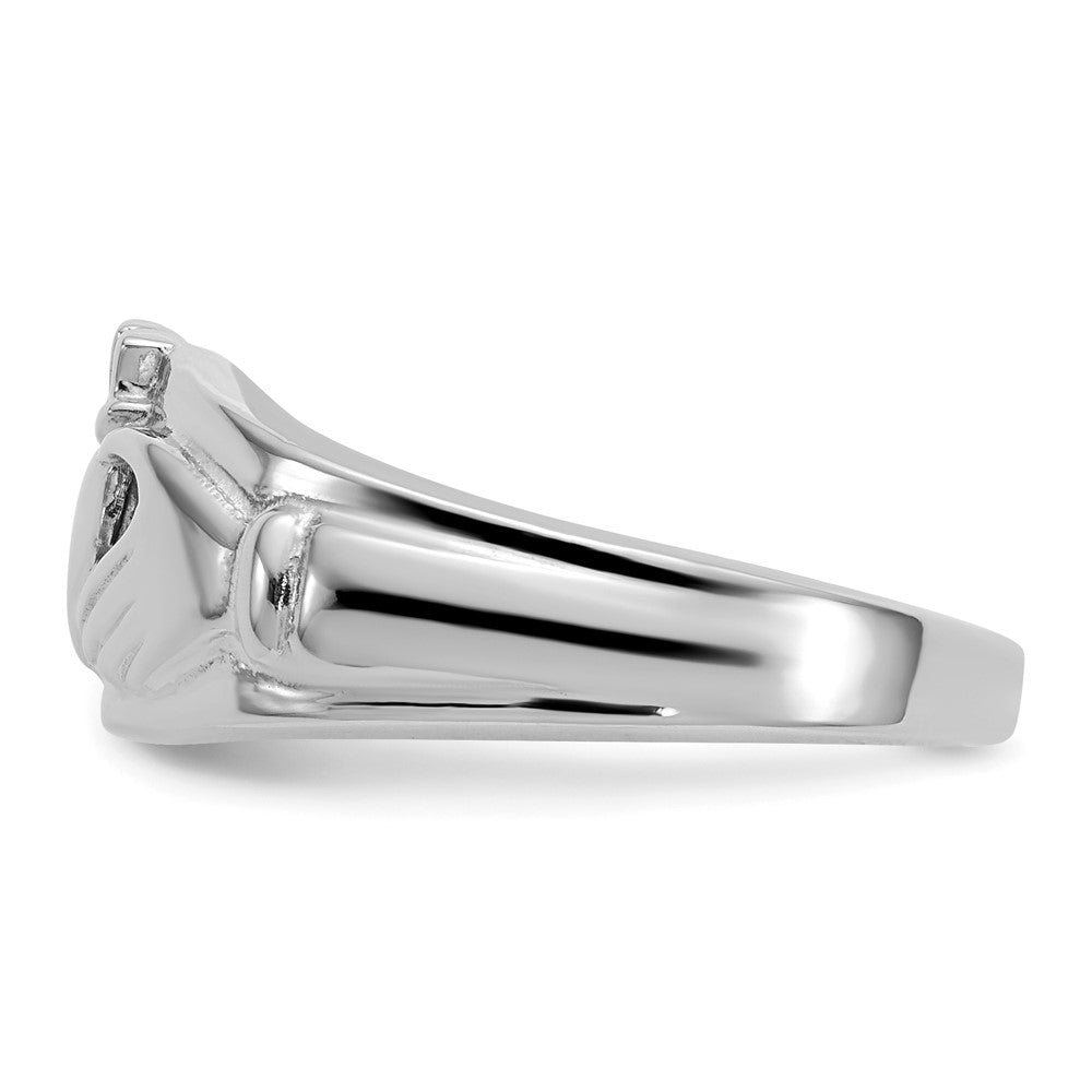 14k White Gold Ladies Claddagh Ring size 6
