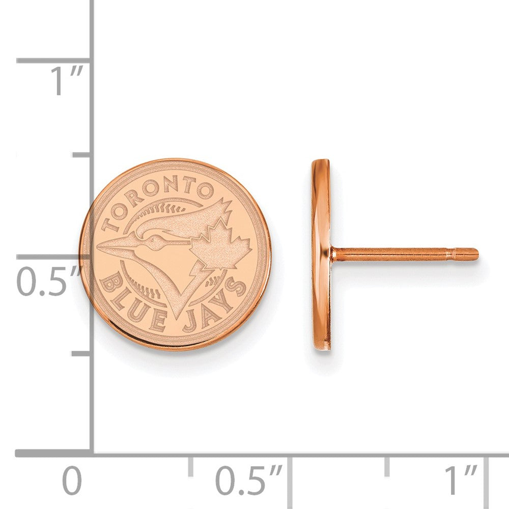 SS Rose Gold-plated MLB LogoArt Toronto Blue Jays Extra Small Post Earring