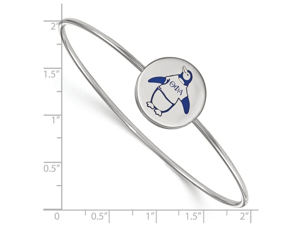 Sterling Silver Official Licensed Greek Sororities Theta Phi Alpha (???) Enameled Slip-on Bangle