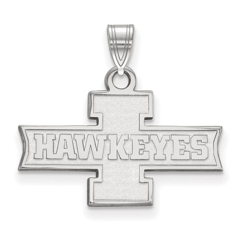 Sterling Silver U. of Iowa Small 'Hawkeyes' Logo Pendant