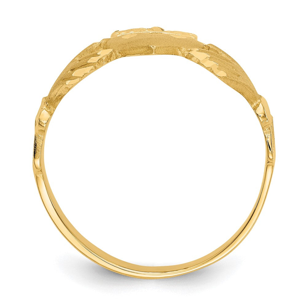 14K Diamond-cut Claddagh Ring Size 10